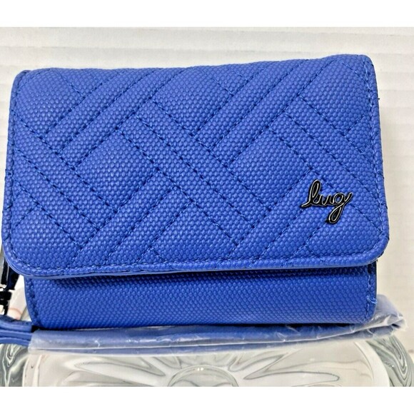 NWT Lug Pedicab Wallet Vegan Matte Luxe VL RFID Sapphire Blue Wristlet ORG $68 - Picture 15 of 15